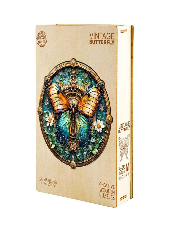 Jigfoxy Wooden Puzzle for Adults, Butterfly Jigsaw Puzzles for Adult, Unique Animal Shape Wood Cut Puzzles, Christmas Thanksgiving Gifts for Friends Family (M-11.4 * 11.4in-190pcs) - Image 4